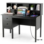 Kadyn 48 Inch Computer Desk with Drawers Power Outlets Home-0