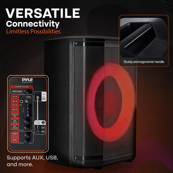 Pyle Bluetooth Party Speaker Wireless Stereo System-4
