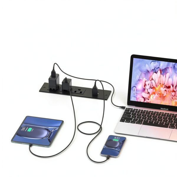Aheaplus Gaming L Desk Power Outlets LED Lights Storage-3