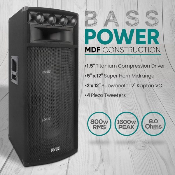 Pyle PA Speaker Bluetooth Portable Heavy Duty MDF Cabinet-3