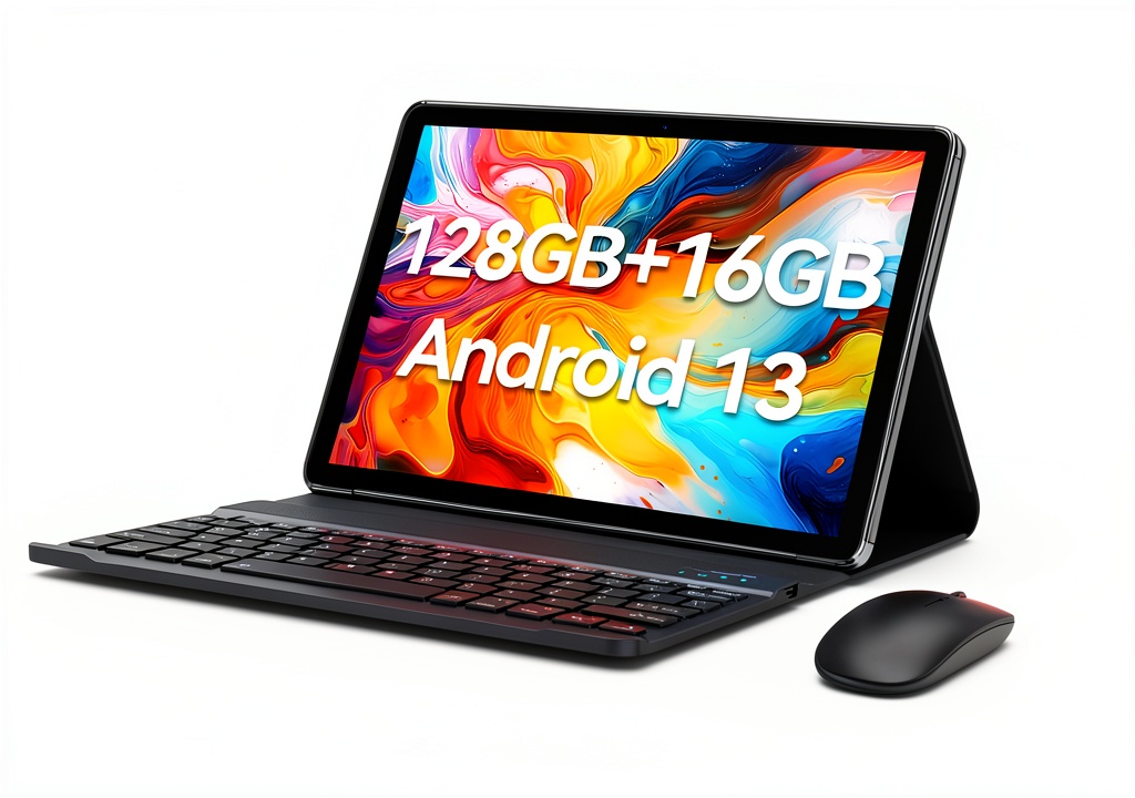 Kimlok Android 13 tablet displaying apps on a desk