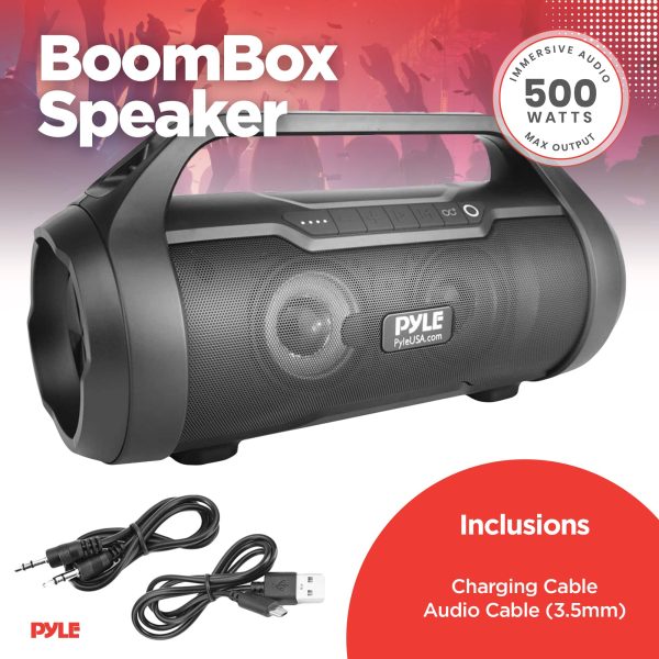 Pyle Bluetooth Speaker Waterproof Portable Boombox Stereo-9