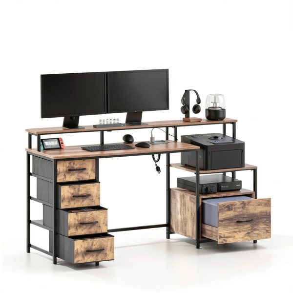 GOODSILO Office Desk Built in Power Station LED Lighting-3