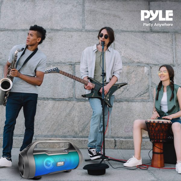Pyle Bluetooth Speaker Waterproof Portable Boombox Stereo-2