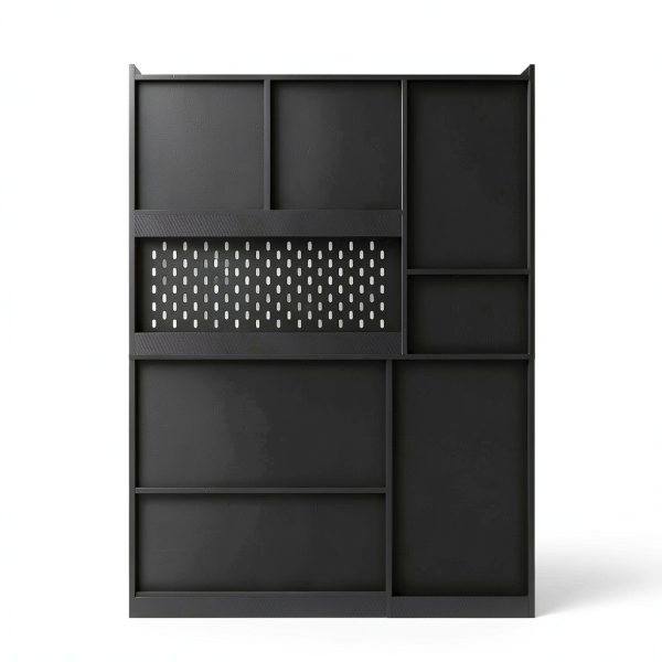GOODSILO L Shaped Computer Desk with Drawers LED Light Black-7