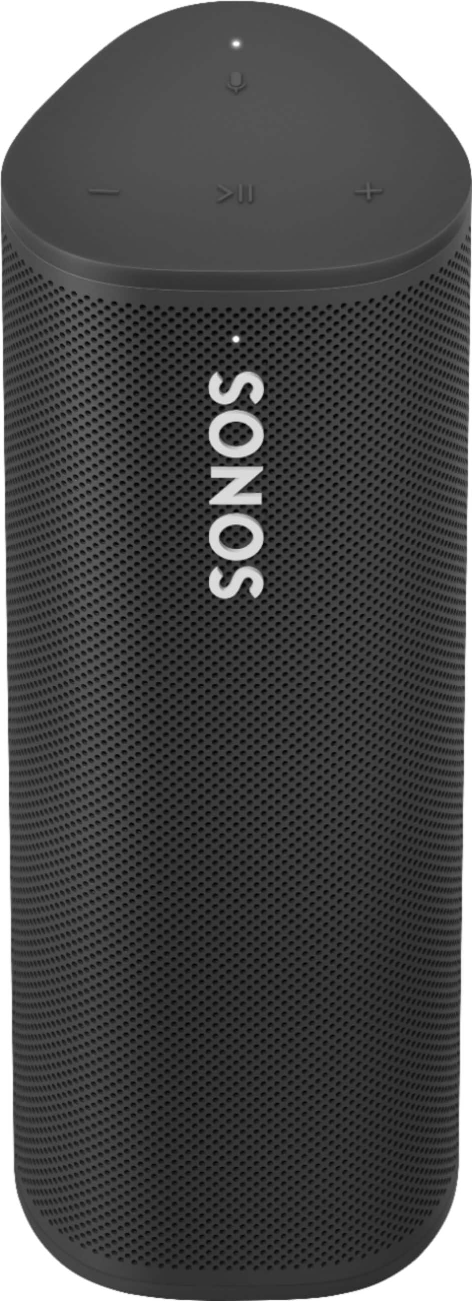 Refurbished Sonos Roam speaker showing waterproof test in outdoor setting