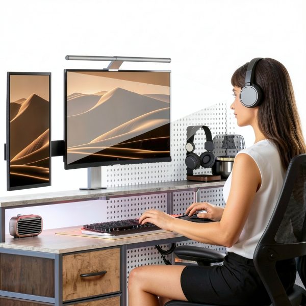 GOODSILO Office Desk Built in Power Station LED Lighting-6