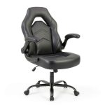 Sweet Gaming Chair Ergonomic PU Leather Flip Armrests Black-0
