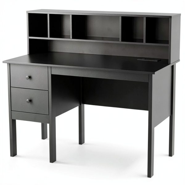 Kadyn 48 Inch Computer Desk with Drawers Power Outlets Home-2
