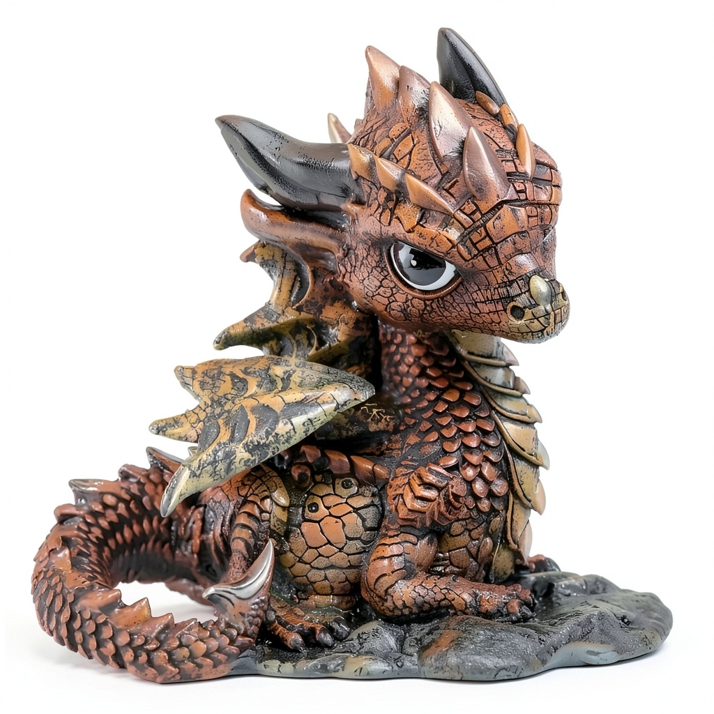 'Polyresin figurine displayed on a modern desk'