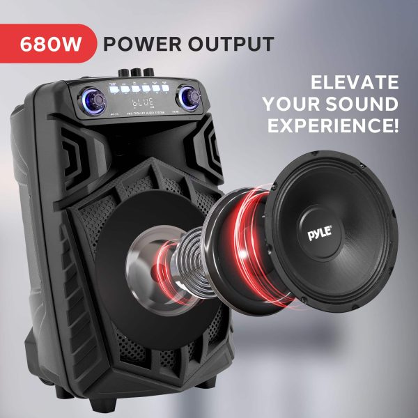 Pyle Bluetooth PA Speaker Wireless LED Lights DJ Party-1