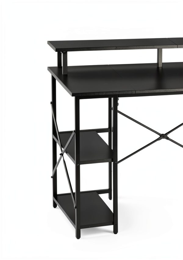 VEVOR Gaming Desk with LED Lights Power Outlets Monitor-6