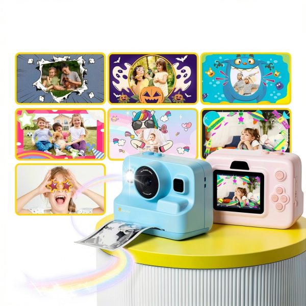 Hunkstar Kids Camera Instant Print Dual Lens 1080P HD Blue-9