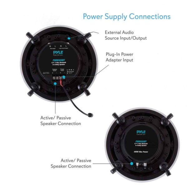 Pyle In Wall Ceiling Speakers Bluetooth Wireless Slim-3