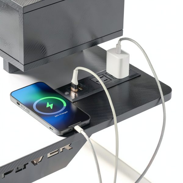 GTPlayer Electric Standing Desk with LED Lights and Drawers-5