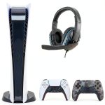 PlayStation 5 Digital Console Gray Camo Controller Headset-0