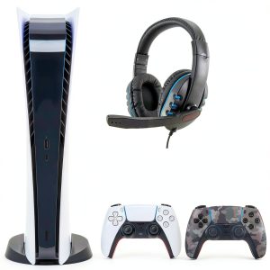 PlayStation 5 Digital Console Gray Camo Controller Headset-0