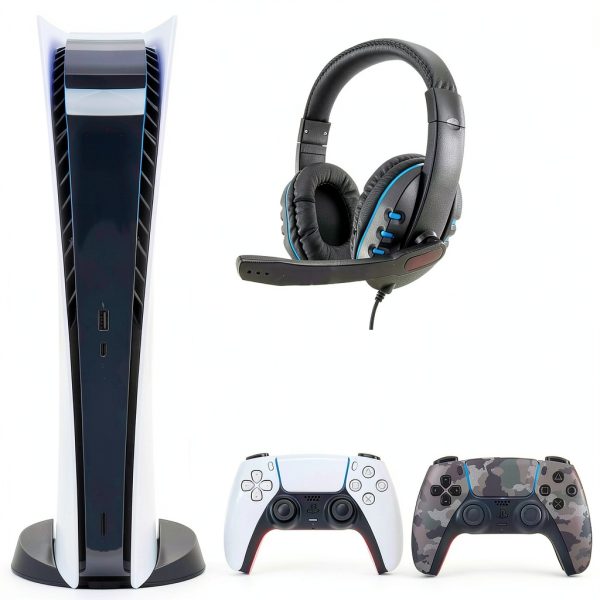 PlayStation 5 Digital Console Gray Camo Controller Headset-0