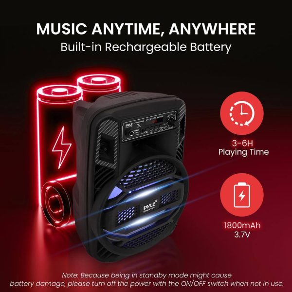 Pyle Bluetooth Speaker 300 Watt Portable Karaoke PA System-4