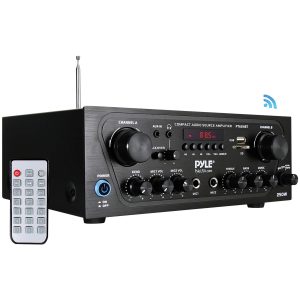 Pyle Bluetooth Stereo Receiver 250W FM Radio USB SD Card-0