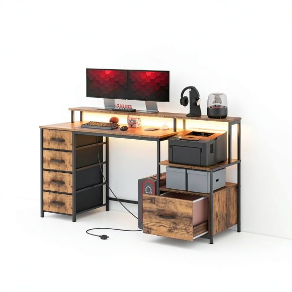 GOODSILO Office Desk Built in Power Station LED Lighting-8