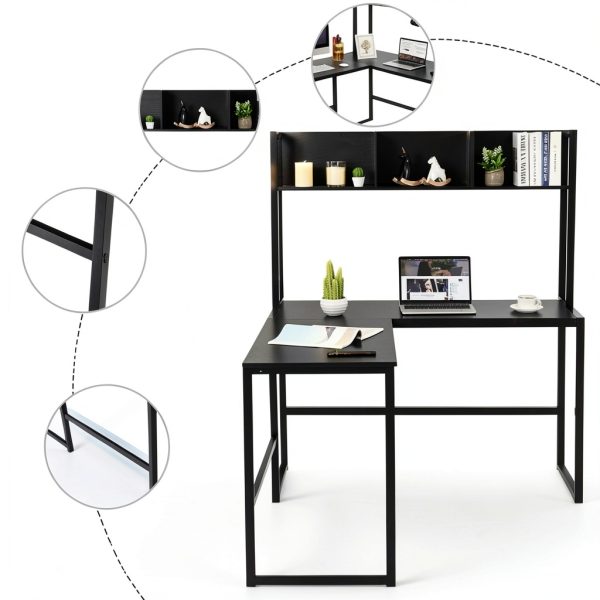 Kadyn L Shaped Desk with Storage Home Office Computer Desk-5
