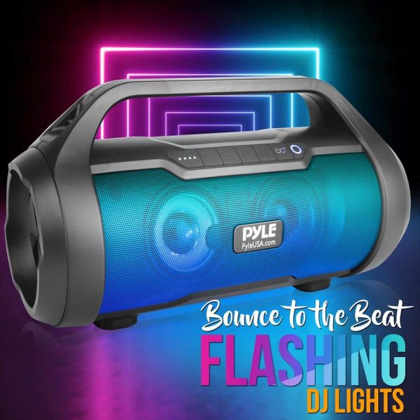 Pyle Bluetooth Speaker Waterproof Portable Boombox Stereo-5