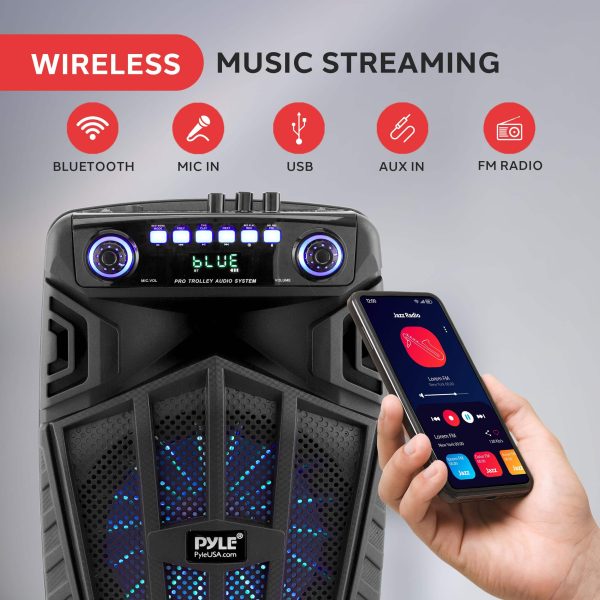 Pyle Bluetooth PA Speaker Wireless LED Lights DJ Party-2