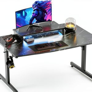 Bestier Gaming Desk RGB Lights Ergonomic Monitor Stand-0