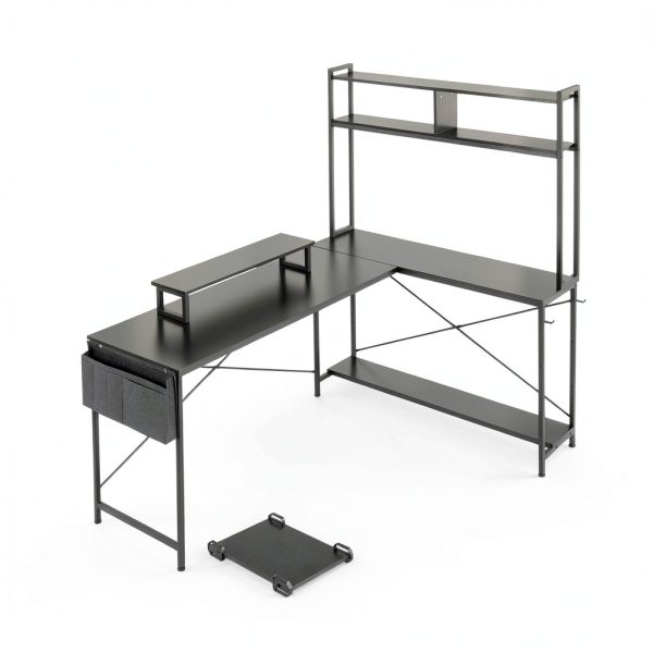 VEVOR L Shaped Desk Reversible Corner Gaming Workstation-7