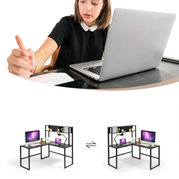 Kadyn L Shaped Desk with Storage Home Office Computer Desk-3