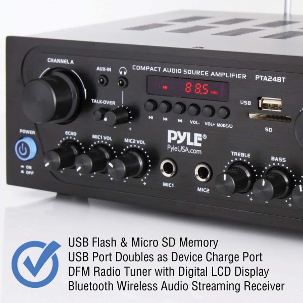 Pyle Bluetooth Stereo Receiver 250W FM Radio USB SD Card-9