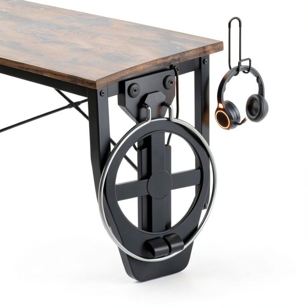 Bestier 44 Inch RGB Gaming Desk with LED Storage Shelf-4