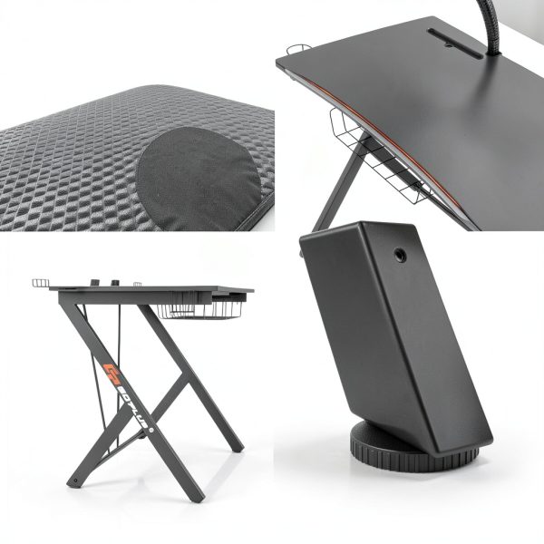 Gymax Gaming Desk Computer Table Headphone Hook Cup Holder-6
