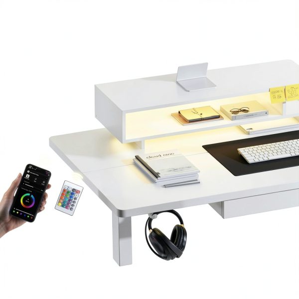 GTPlayer Electric Standing Desk Gaming LED Lights Black-6