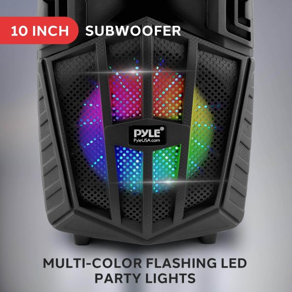 Pyle Bluetooth PA Speaker Wireless LED Lights DJ Party-4