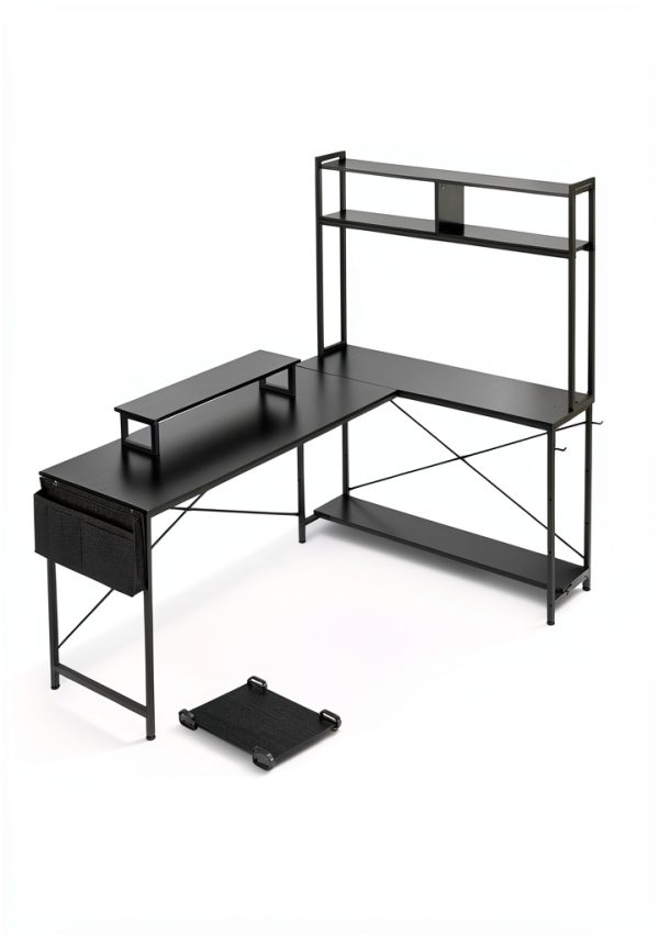 VEVOR L Shaped Desk Reversible Corner Gaming Workstation-1