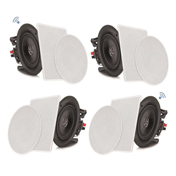Pyle 8 Inch Bluetooth Ceiling Speakers Wireless Home Audio-0