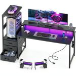 AODK Reversible Gaming Desk LED Lights Charging Station-0