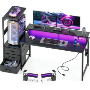 AODK Reversible Gaming Desk LED Lights Charging Station-0