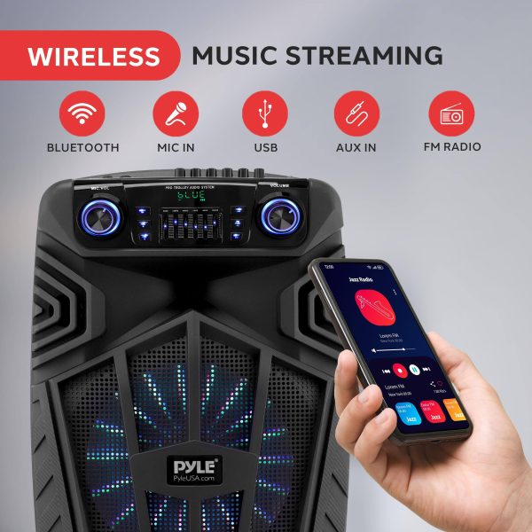Pyle 1680W Bluetooth PA Speaker Portable DJ Party Lights-2