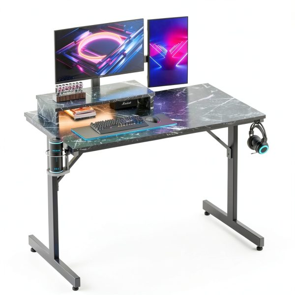 Bestier Gaming Desk RGB Lights Ergonomic Monitor Stand-4