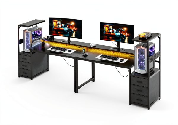 AODK Reversible Gaming Desk LED Lights Charging Station-1