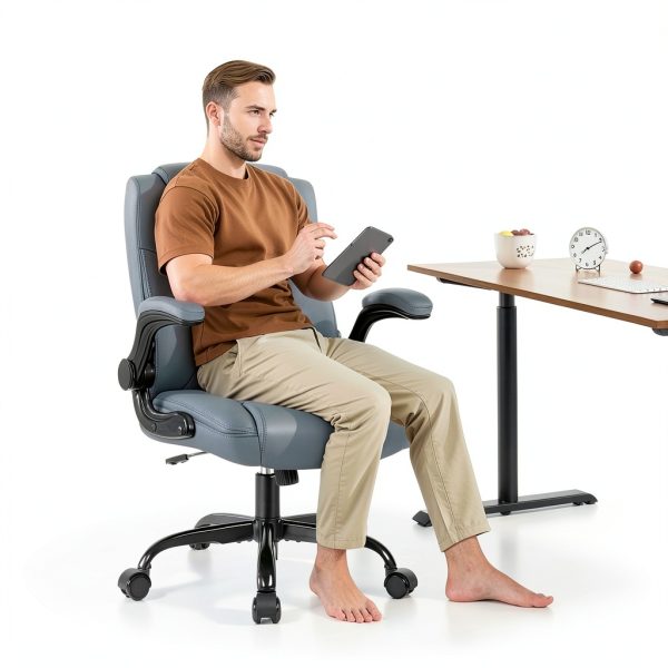 Brick Attic Office Chair Ergonomic PU Leather Flip Up-6