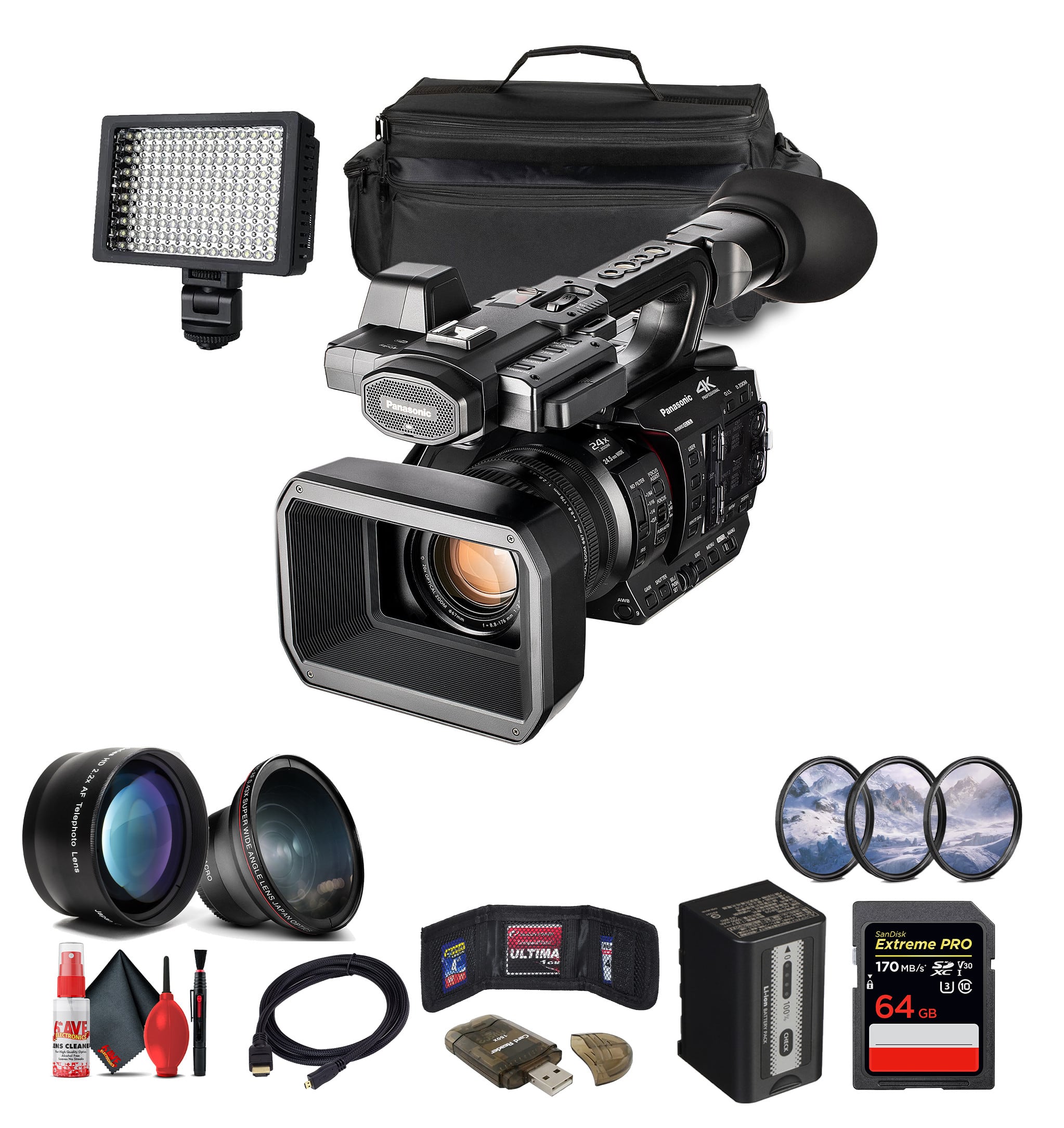 Panasonic AG X20 camcorder in a professional studio setup