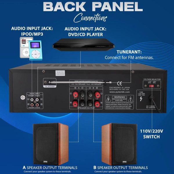 Pyle Wireless Bluetooth Stereo Receiver Amplifier 200W Power-2
