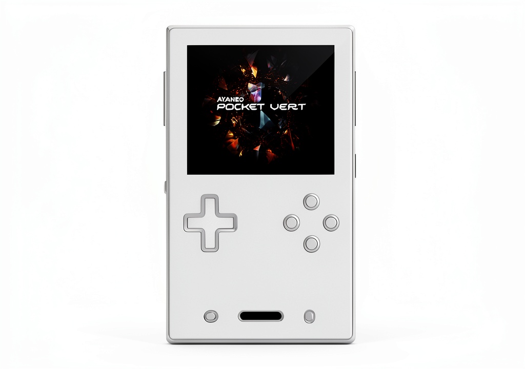 Installing Pocket VERT Handheld Gaming Console Snapdragon 8+ Gen 1 on a wooden desk