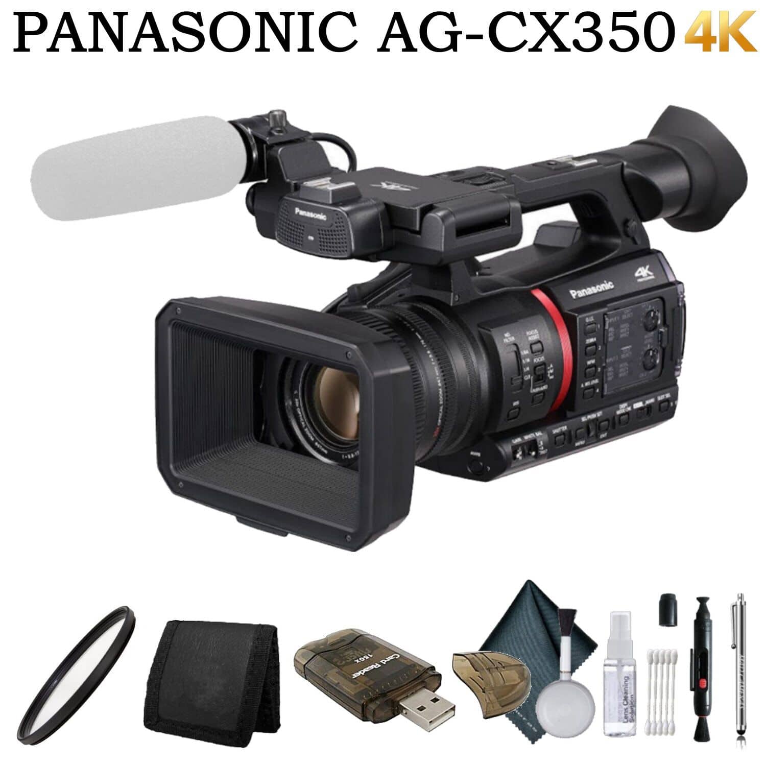 'Panasonic AG-CX350 camcorder in a professional filming setup'