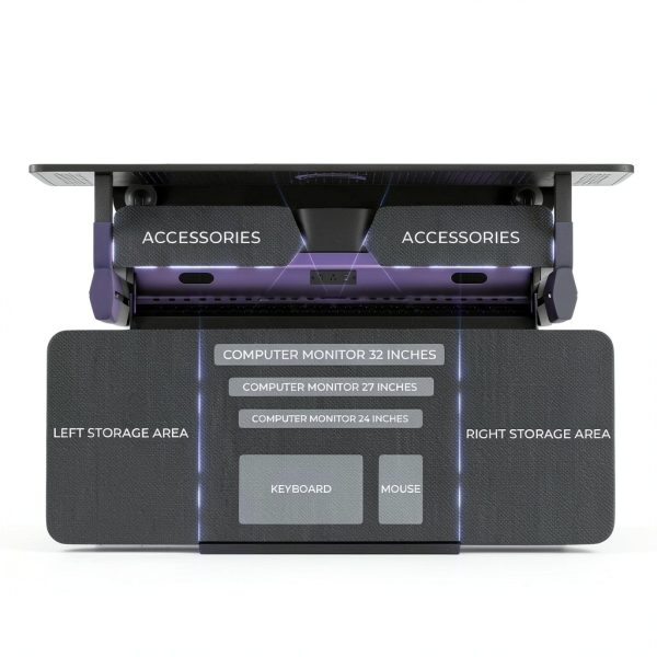 RSPGAME G Series Ergonomic Gaming Desk with Monitor Stand-5