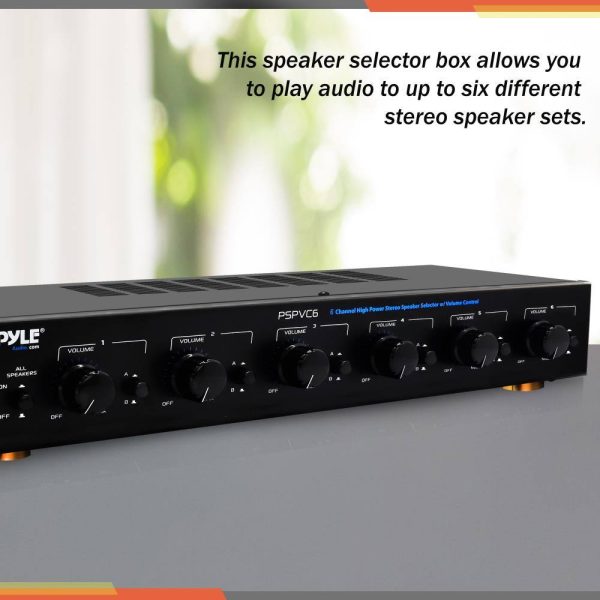 Pyle 6 Zone Speaker Selector Volume Control Multi Room Audio-5